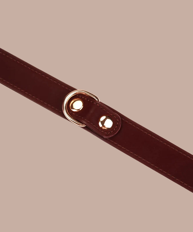 Liebe Seele Vegan Halsband met Tepelklemmen – Metallic Donkerrood