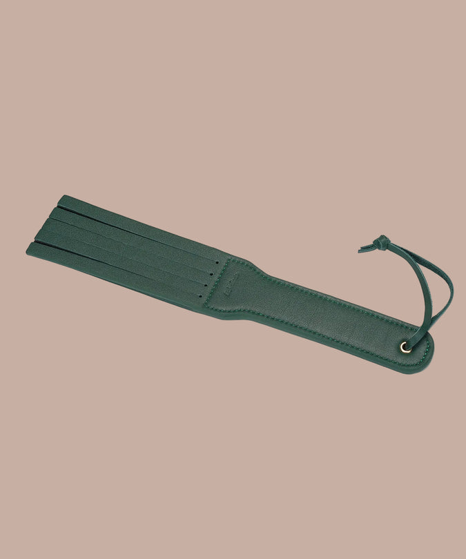 Liefdevolle Ziel Koeienleer Gespleten Tawse Paddle – Mosgroen Chic