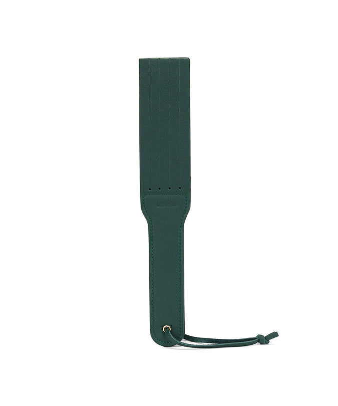 Liefdevolle Ziel Koeienleer Gespleten Tawse Paddle – Mosgroen Chic