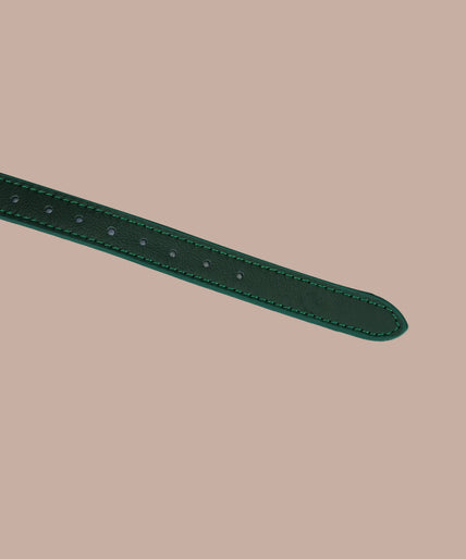 Liefdevolle Ziel Blinddoek van Koeienleer – Mosgroen Chic Liefdevolle Ziel Blinddoek van Koeienleer – Mosgroen Chic