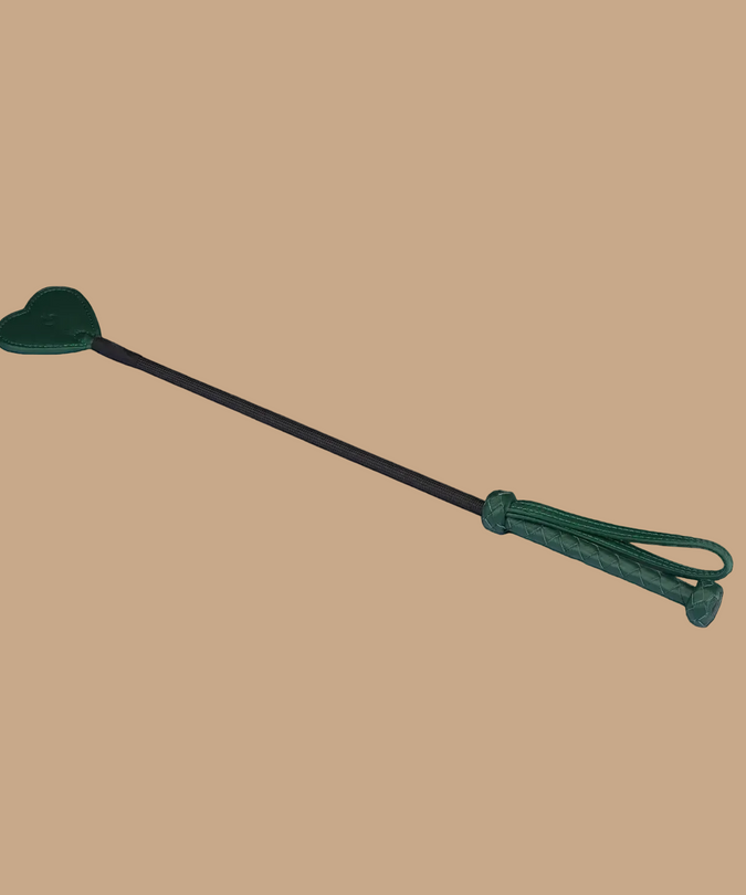 Liebe Seele Mossy Chic Leather Riding Crop – Green