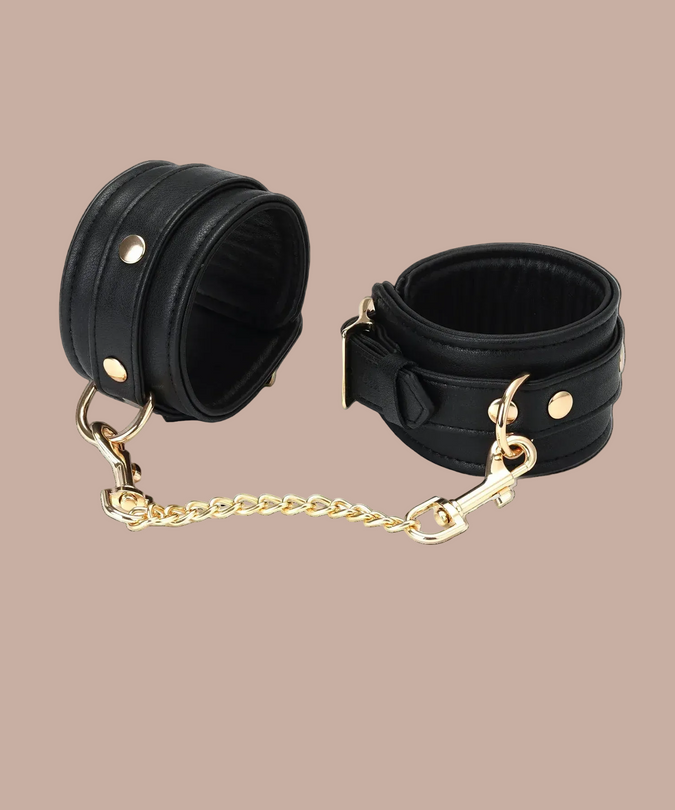 Liebe Seele Leather Ankle Cuffs – Dark Secret Black
