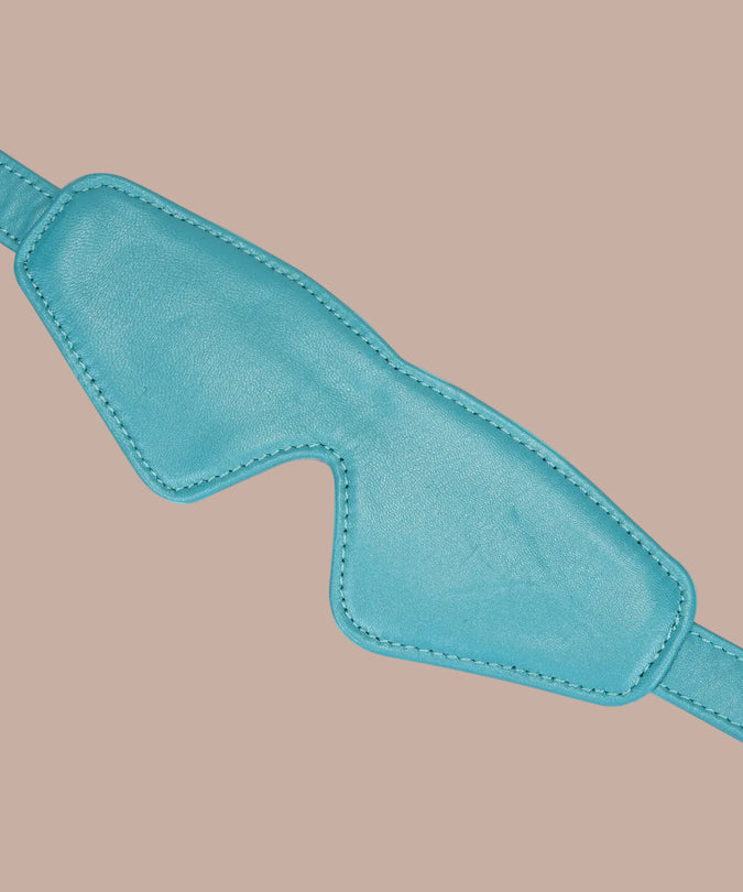 Liebe Seele Siren's Cove lams leder oogmasker met fluwelen voering – blauw