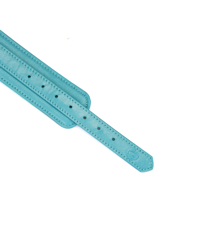 Liebe Seele Siren's Cove Lamb Leather Wrist Cuffs with Velvet Lining – Blue