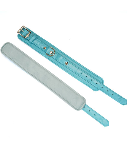 Liebe Seele Siren's Cove Lamb Leather Wrist Cuffs with Velvet Lining – Blue Liebe Seele Siren's Cove Lamb Leather Wrist Cuffs with Velvet Lining – Blue