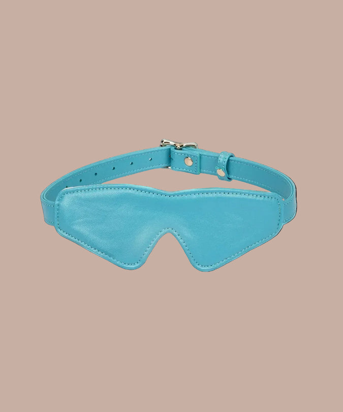 Liebe Seele Siren's Cove lams leder oogmasker met fluwelen voering – blauw
