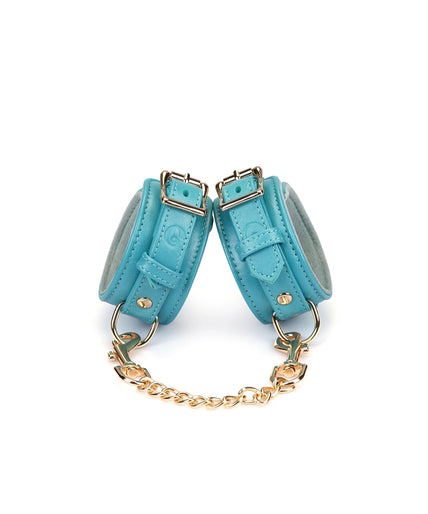 Liebe Seele Siren's Cove Lamb Leather Wrist Cuffs with Velvet Lining – Blue Liebe Seele Siren's Cove Lamb Leather Wrist Cuffs with Velvet Lining – Blue