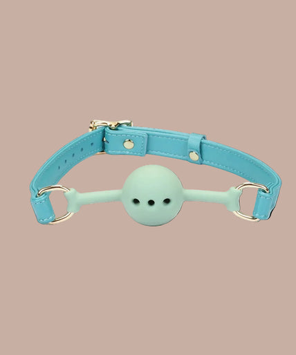 Liebe Seele Siren's Cove Lams leder Ball Gag – Blauw Liebe Seele Siren's Cove Lams leder Ball Gag – Blauw