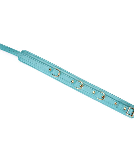 Liebe Seele Siren's Cove Lamb Leather Collar with Velvet Lining and Leash – Blue Liebe Seele Siren's Cove Lamb Leather Collar with Velvet Lining and Leash – Blue