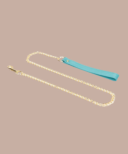 Liebe Seele Siren's Cove Lams leder Halsband met Fluweel Voering en Riem – Blauw Liebe Seele Siren's Cove Lams leder Halsband met Fluweel Voering en Riem – Blauw
