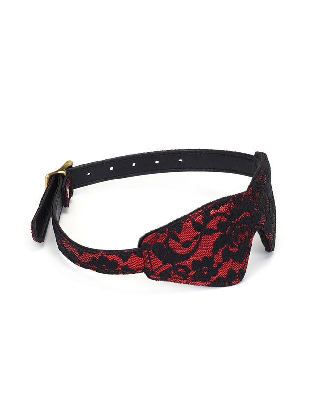 Lieve Ziel Kant en Fluweel Blinddoek – Victoriaanse Tuin Donkerrood