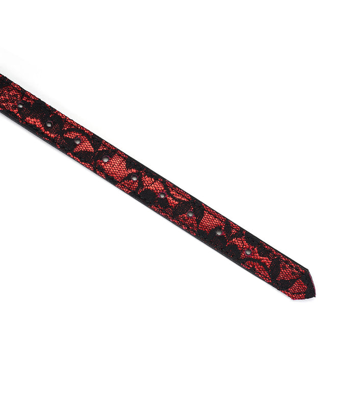 Lieve Ziel Kant en Fluweel Blinddoek – Victoriaanse Tuin Donkerrood
