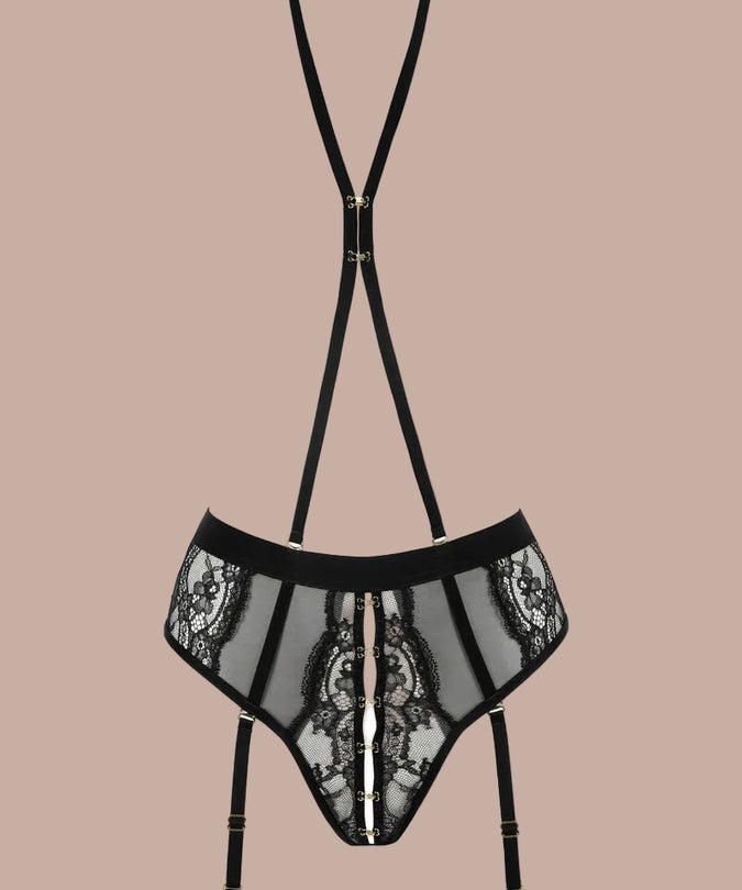 Atelier Amour – Evasion Sensuelle Open Harness Slip Zwart