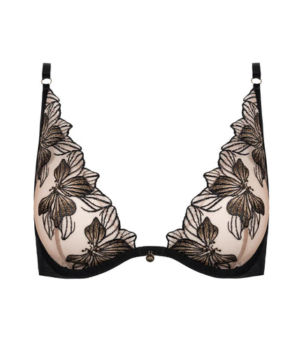 Atelier Amour Fleur Défendue Wired Triangle Bra - Black Atelier Amour Fleur Défendue Wired Triangle Bra - Black