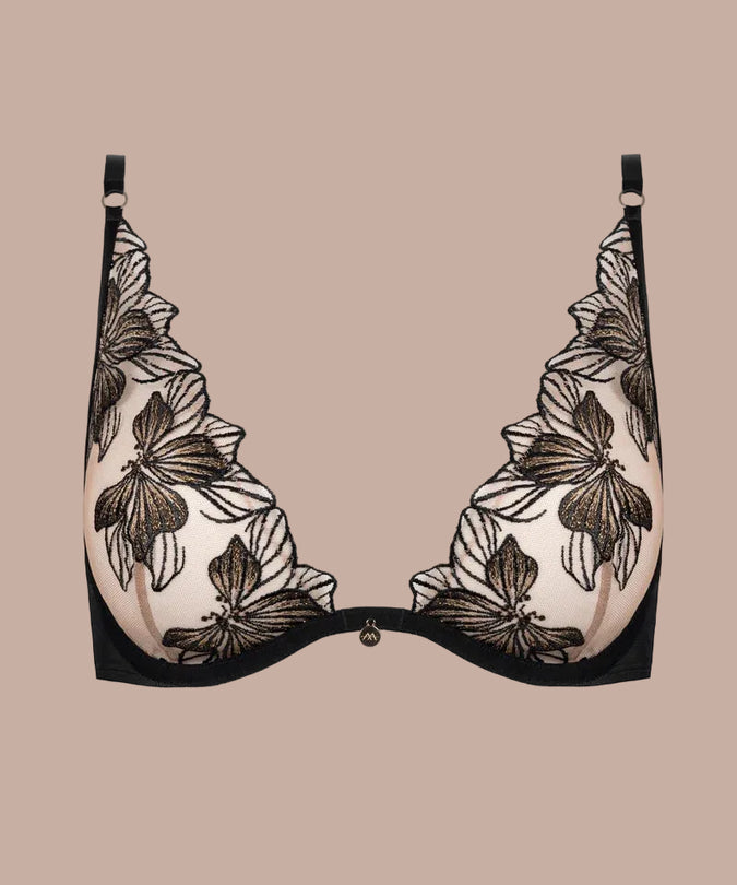Atelier Amour – Fleur Défendue Wired Triangle Bra Black
