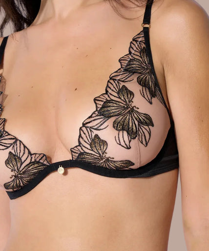 Atelier Amour Fleur Défendue Driehoekbeha met beugel – Zwart Atelier Amour Fleur Défendue Driehoekbeha met beugel – Zwart