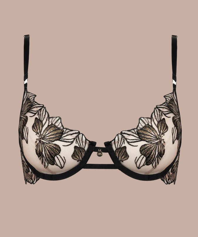 Atelier Amour – Fleur Défendue Half Cup Bra Black