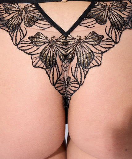 Atelier Amour Fleur Défendue Tanga - Black Atelier Amour Fleur Défendue Tanga - Black