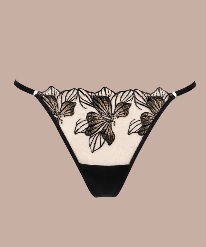 Atelier Amour – Fleur Défendue Thong Black