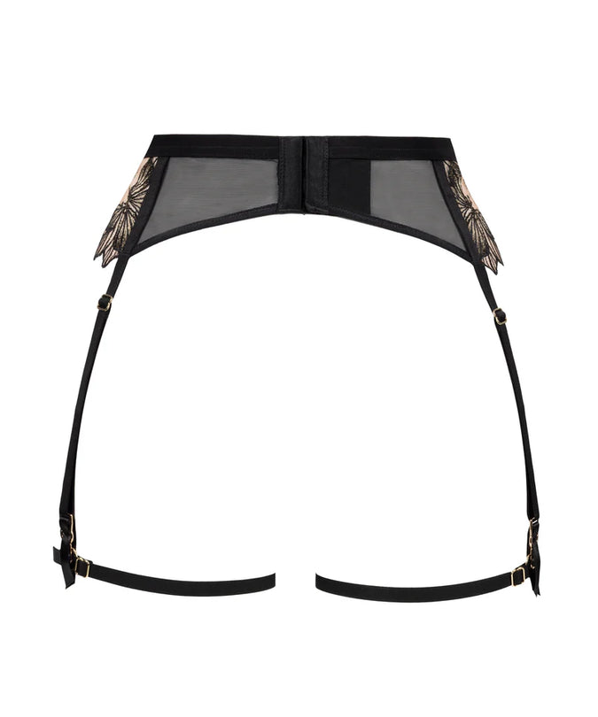 Atelier Amour Fleur Défendue Suspender Belt - Black