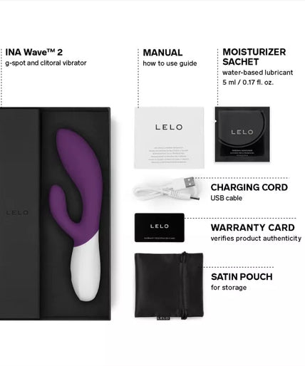 Pleasure nummer 22 van LELO: Ina Wave 2 Pruim - Rabbit Vibrator Pleasure nummer 22 van LELO: Ina Wave 2 Pruim - Rabbit Vibrator