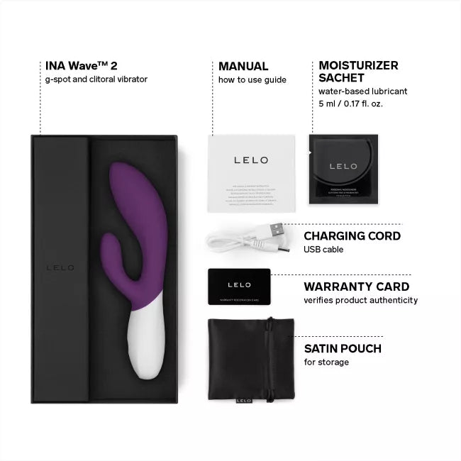 LELO – INA Wave 2 Rabbit Vibrator – Plum - door Pleasurements