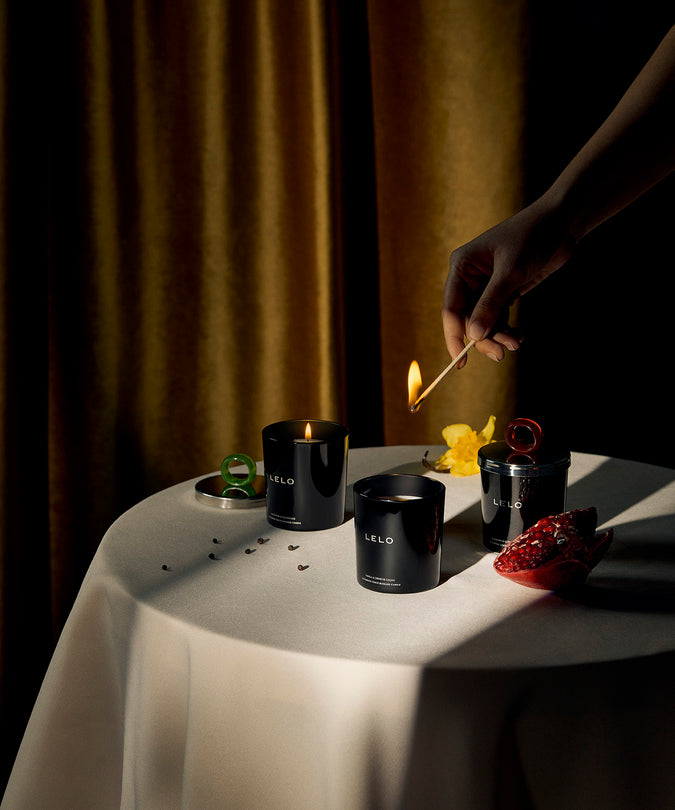 Plezier nummer 15 van LELO: Massage Kaars met vanille en cacao crème
