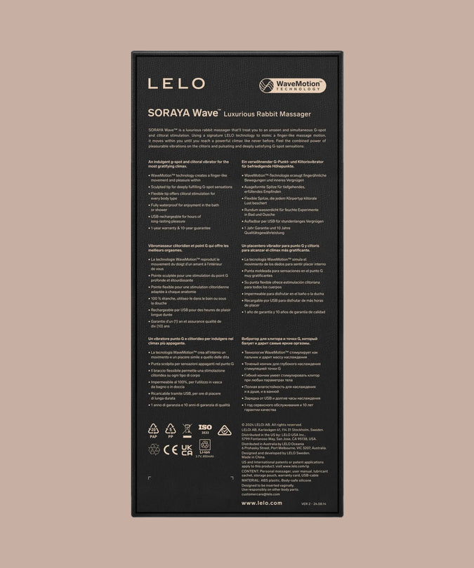 LELO – SORAYA Wave Rabbit Vibrator – Black - by Pleasurements