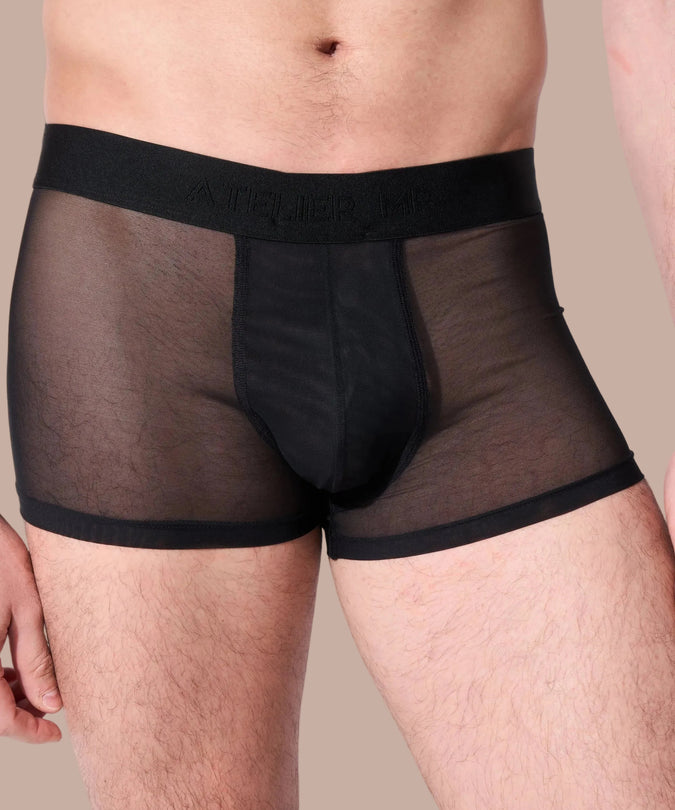 Atelier Amour Men Boxer Sheer – Black