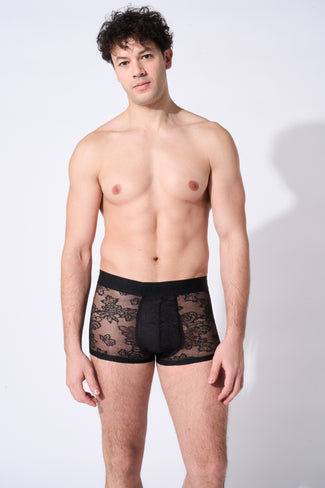 Atelier Amour Heren Boxershort met Kant - Zwart Atelier Amour Heren Boxershort met Kant - Zwart