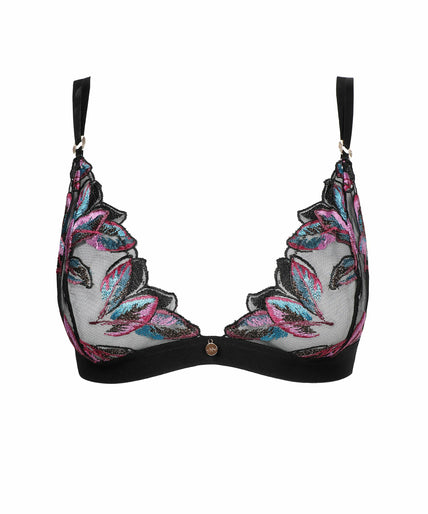 Atelier Amour – Oiseau de Paradis Unwired Triangle Bra - Black Atelier Amour Oiseau de Paradis Unwired Triangle Bra – Flowered - Pleasurements
