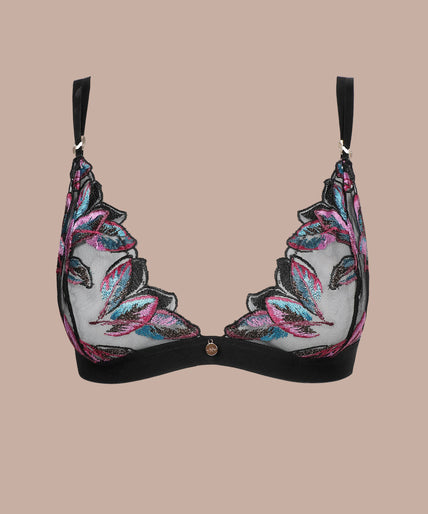 Atelier Amour – Oiseau de Paradis Unwired Triangle Bra Multicolor Atelier Amour Oiseau de Paradis Unwired Triangle Bra – Flowered - Pleasurements