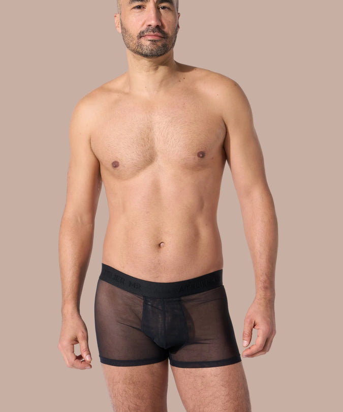 Atelier Amour Men Boxer Sheer – Black
