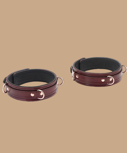 Liebe Seele Leather Thigh Cuffs – Wine Red Liebe Seele Leather Thigh Cuffs – Wine Red