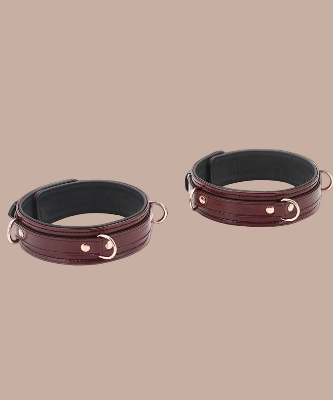 Liebe Seele Leather Thigh Cuffs – Wine Red