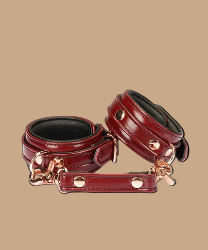 Liebe Seele Narrow Leather Wrist Cuffs – Wine Red Liebe Seele Narrow Leather Wrist Cuffs – Wine Red