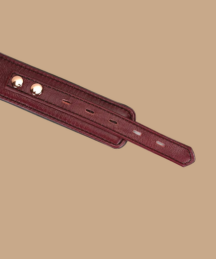 Liebe Seele Luxury Leather Collar with Leash and Lock – Wine Red Liebe Seele Luxury Leather Collar with Leash and Lock – Wine Red