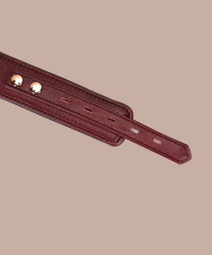 Liebe Seele Luxe Lederen Halsband met Riem en Slot – Bordeauxrood Liebe Seele Luxe Lederen Halsband met Riem en Slot – Bordeauxrood