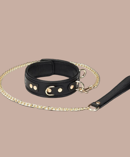 Liebe Seele Dark Secret Leren Halsband met Riem – Zwart Liebe Seele Dark Secret Leren Halsband met Riem – Zwart