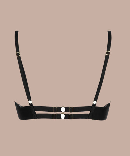 Atelier Amour – Evasion Sensuelle Half Cup Bra Black Atelier Amour Evasion Sensuelle Half cup Bra - Black - Pleasurements