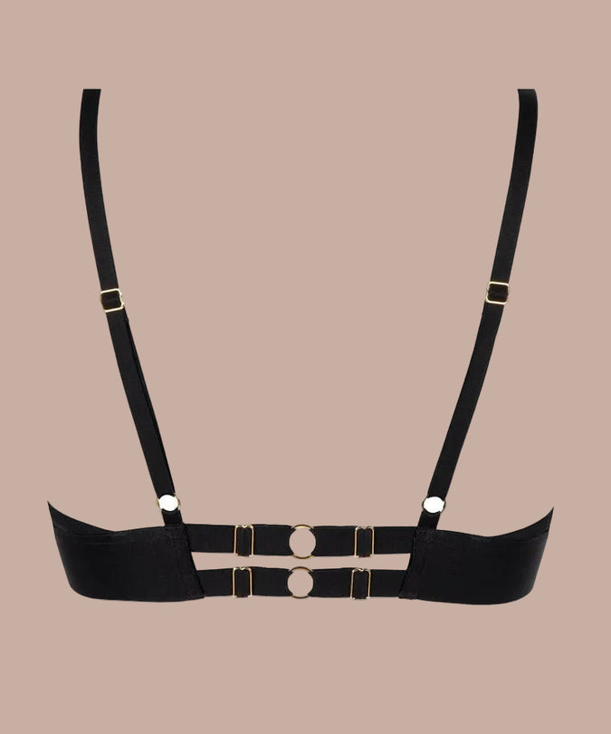 Atelier Amour Evasion Sensuelle Wired Triangle Bra - Black - Pleasurements