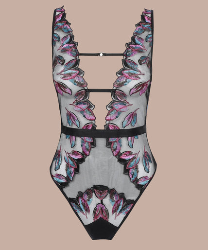 Atelier Amour – Oiseau de Paradis Bodysuit Multicolor Atelier Amour Oiseau de Paradis Body – Flowered - Pleasurements