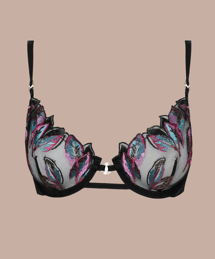Atelier Amour – Oiseau de Paradis Half Cup Bra Multicolor Atelier Amour Oiseau de Paradis Half Cup Bra – Flowered - Pleasurements