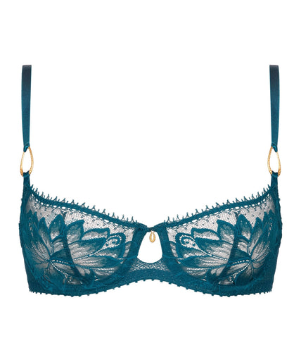 Aubade Flawless Love Half Cup Balconette Bra - Dragonfly Blue Aubade Flawless Love Half Cup Balconette Bra in Dragonfly - Pleasurements