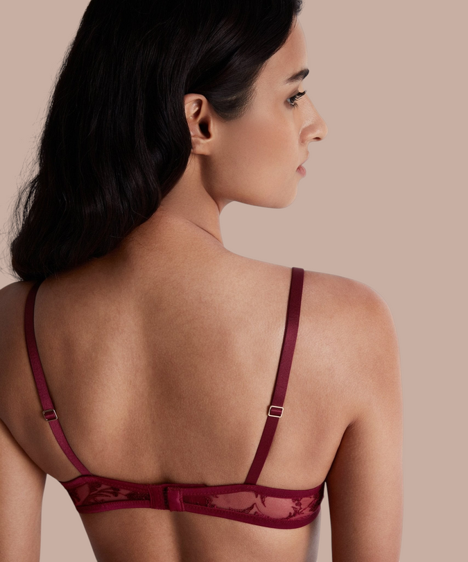 Aubade Magnetic Spell Triangle Bra in Crimson Red - Pleasurements