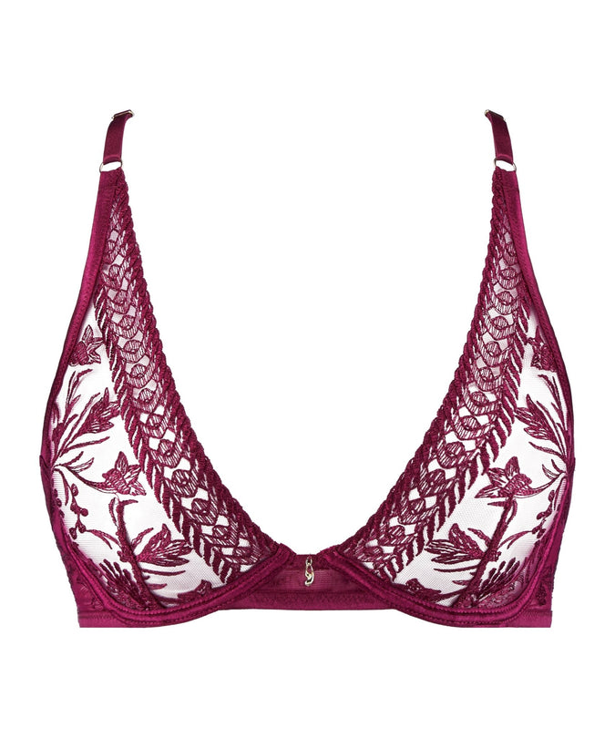 Aubade Magnetic Spell Triangle Bra in Crimson Red - Pleasurements