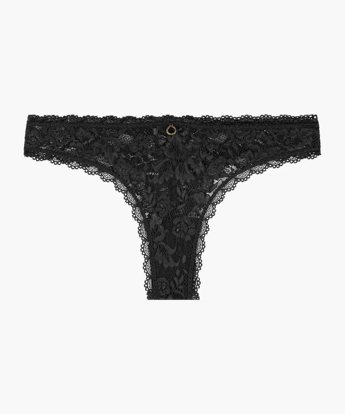 Aubade Rosessence High - waisted Tanga in Black - Pleasurements