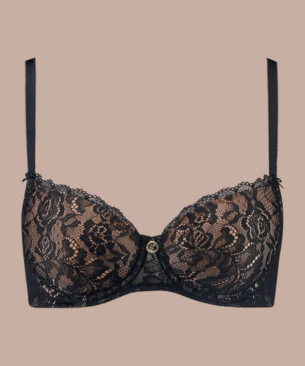 Aubade – Rosessence Moulded Half-Cup Bra Black – 50%! Aubade Rosessence Moulded half - cup bra in Black - Pleasurements