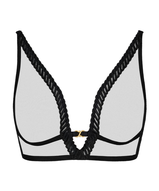 Aubade Sheer Emotion Triangle Bra Black - Pleasurements