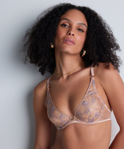 Aubade Sound of Heart Underwired Triangle Bra - Beige Aubade Sound of Heart Underwired Triangle Bra - Pleasurements